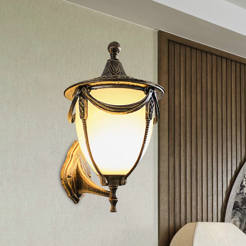 Bronze Pinecone Wall Lighting Ideas Rustic Metallic 1 Head Outdoor Wall Sconce Lamp