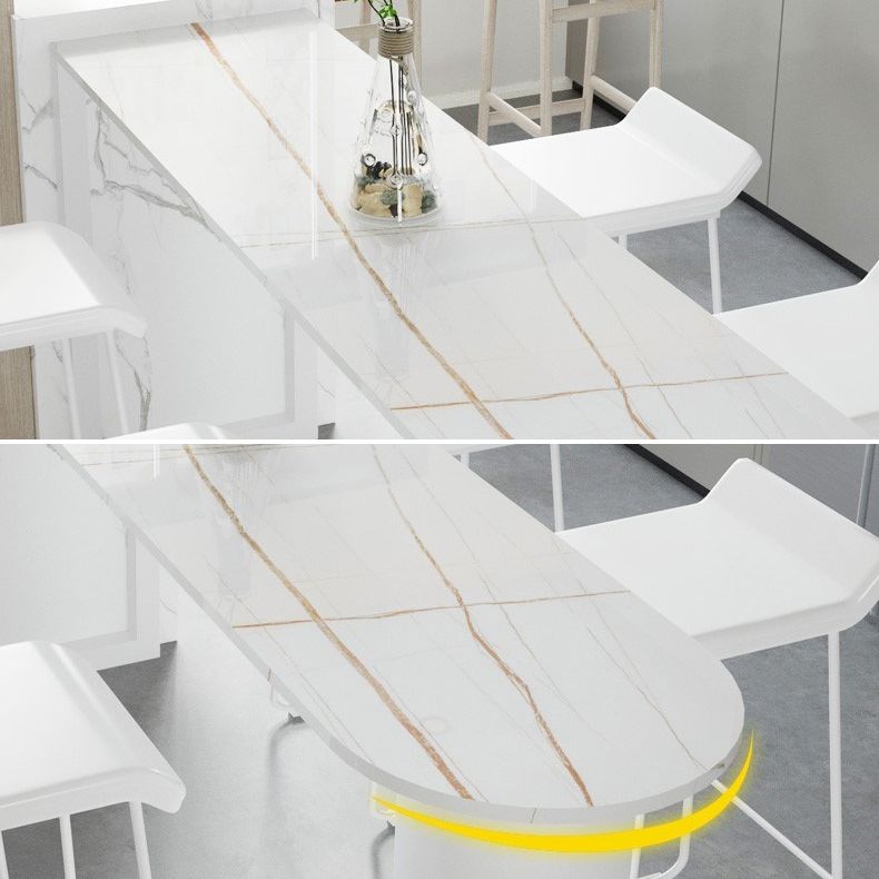 Contemporary 1/2/5 Pieces Sintered Stone Pub Table Set Fixed Table Counter Table