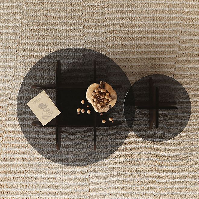 Round Shape Glass End Table Modern Home Sofa Side Table in Black