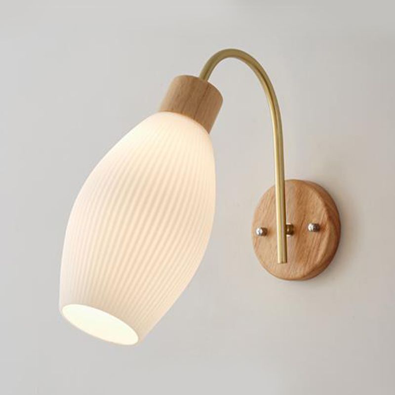 Wood Wall Light Fixture Modern Style Wall Lamp for Living Room