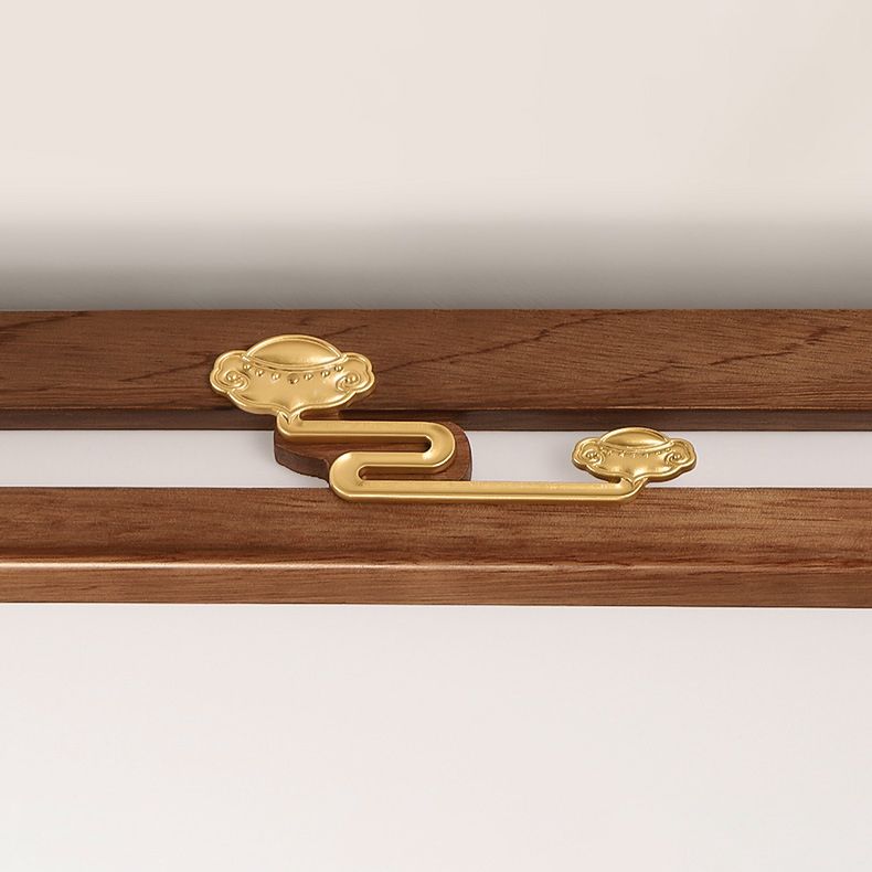 Modern Geometric LED Ceiling Lamp Wood Flush Mount for Balcony Dining Room