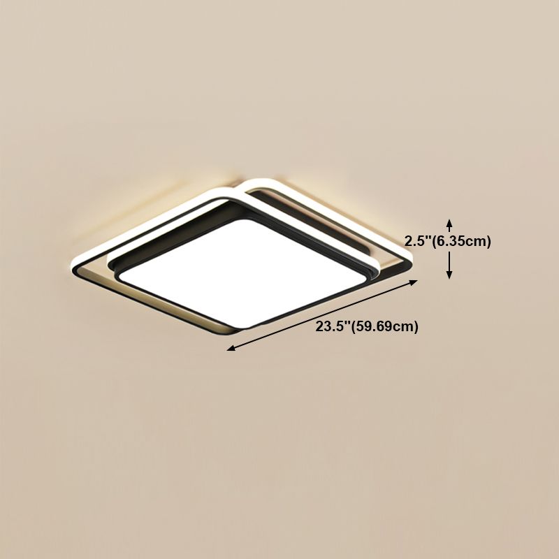 Luminaire de plafond encastré à montage encastré de simplicité noire Lumière montée au plafond de LED