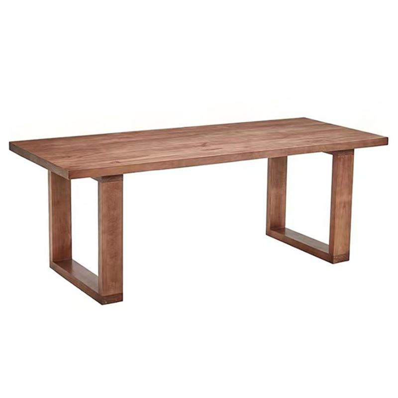 Solid Wood Top Dining Table Contemporary Rectangle Table with Sled Base