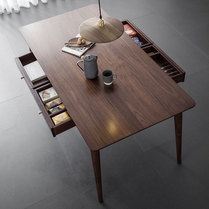 Table de rangement de table en bois de rectangle Hickory avec 4 jambes pour restaurant