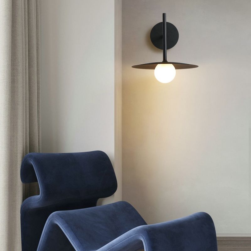 Metal Round Shape Wall Light Nordic Macarons Style 1-Light Wall Light Sconce