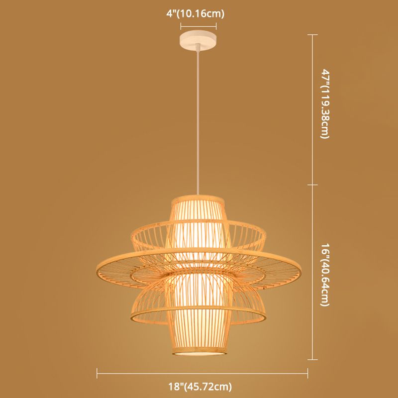 Chinesische Lotus -Anhänger Beleuchtungskörper Rattan Hanges Licht mit hängenden Kabel für das Restaurant