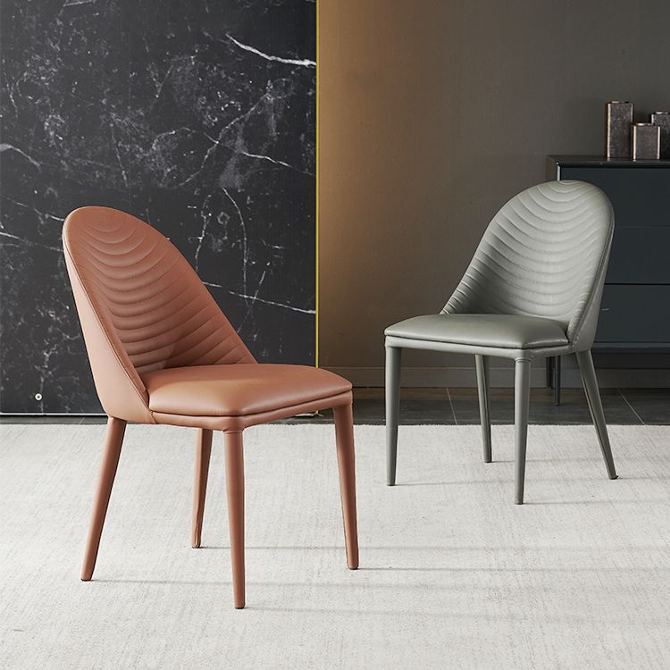 Contemporary Metal Dining Room Chairs Open Back Dining Side Armless Chair for Home Use