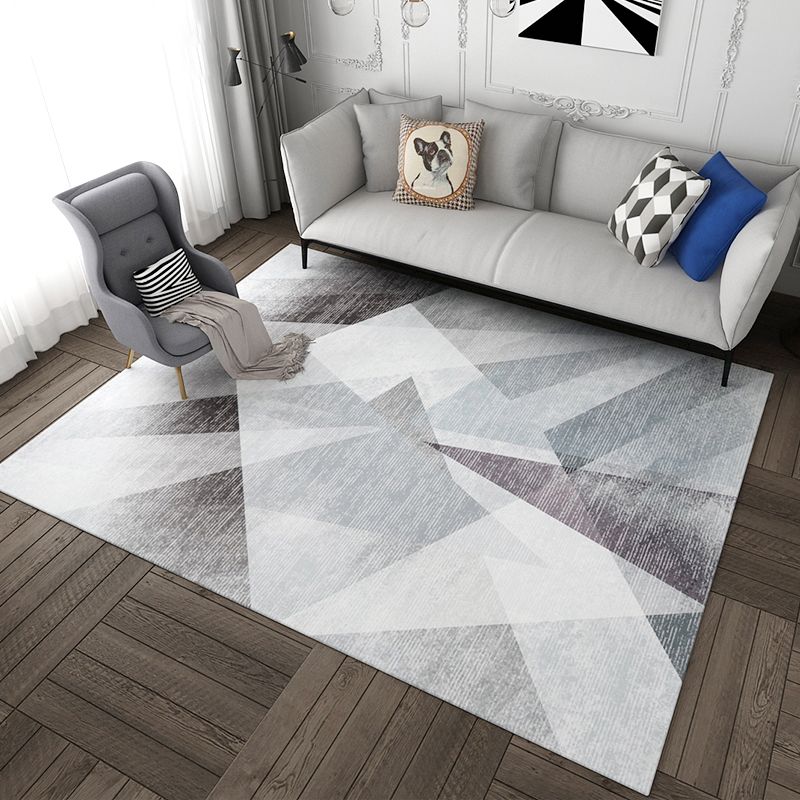 Multi Colored Geometric Print Rug Polypropylene Simple Indoor Rug Pet Friendly Stain-Resistant Area Carpet for Living Room