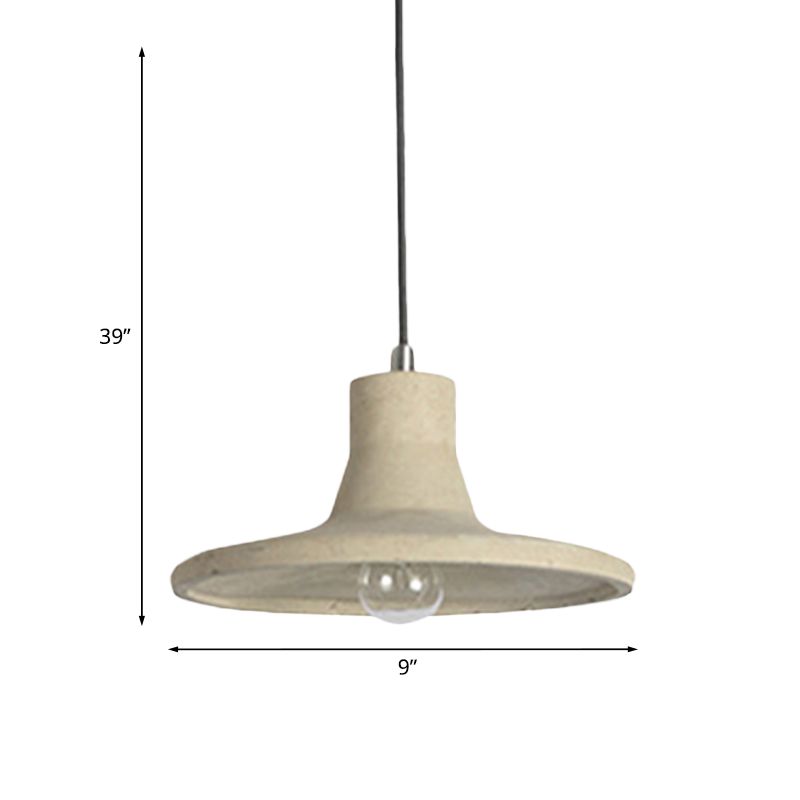 1 lampada appesa in calcestruzzo leggero vintage industriale grigio/bianco sfarcia a soffitto a soffitto a soffitto