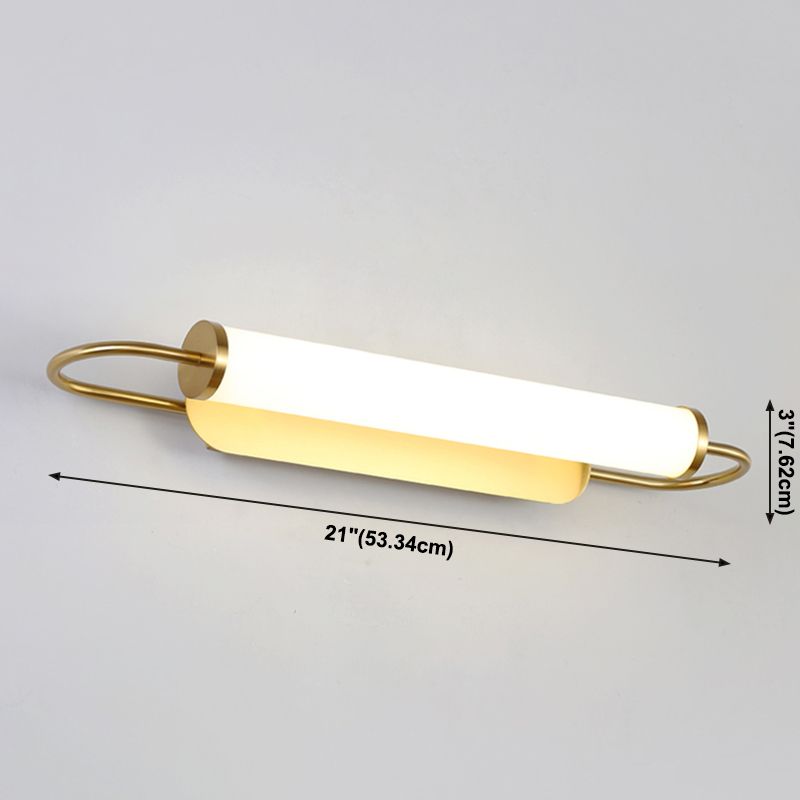 Iluminación de pared de medio cilindro de metal Mirror moderno 1 Luz de pared de luz Luz de luz en latón