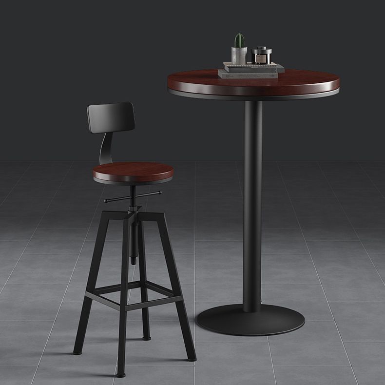 Round Metal Counter & Bar Stool Industrial Footrest Counter-height Stool