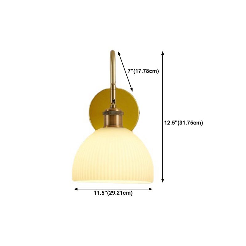 1-Light Wall Lamp Modern Wall Mount Lamp with Glass Shade for Bedroom
