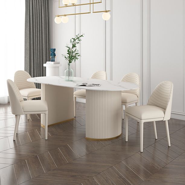 Modern Sintered Stone Dining Table Oval Dinner Room Kitchen Table
