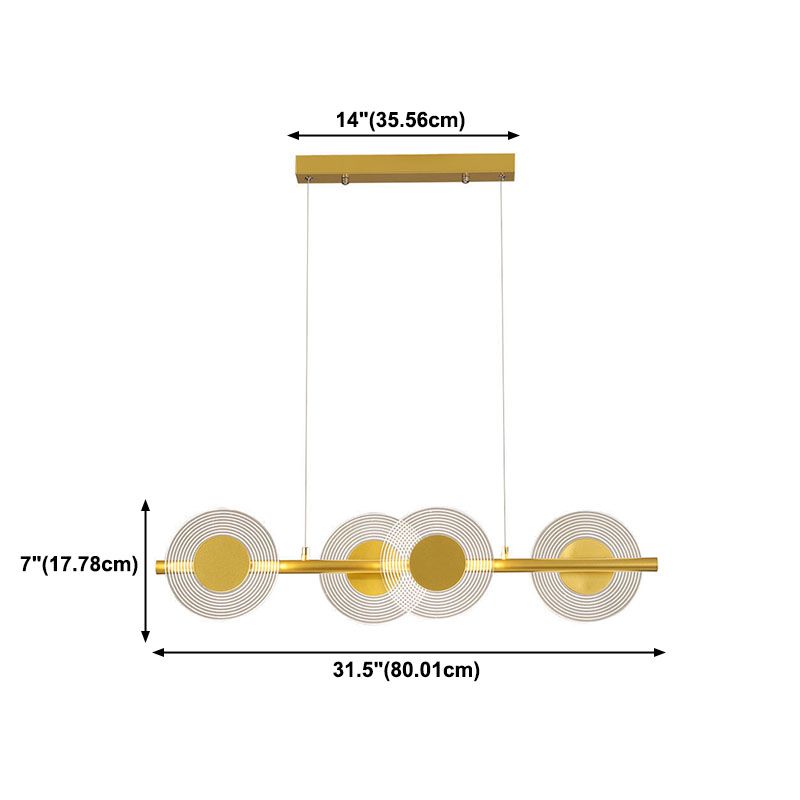 Postmodern Circles LED Island Light Acrylic Dining Room Pendant Light Fixture