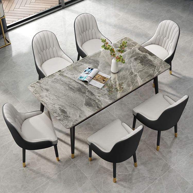 Simplicity Style Rectangle Home Furniture Stone Dining Table with 4-foot