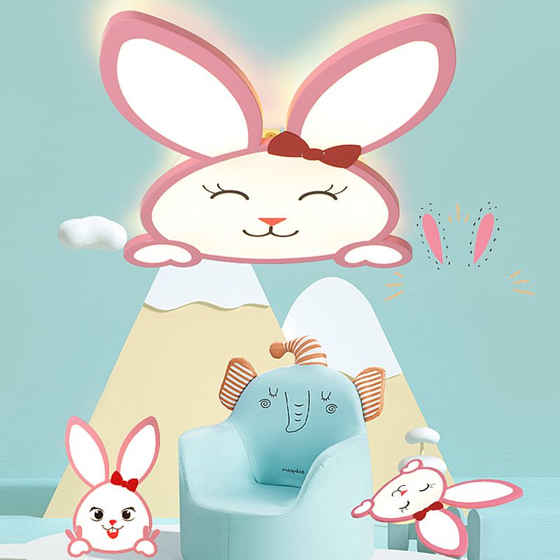 Animal Flushmount Lights Cartoon Acrylic Ceiling Mounted Fixture for Bedroom