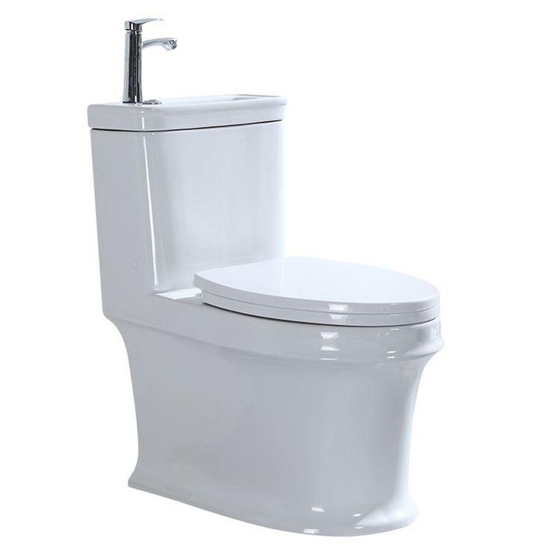 Contemporary One Piece Flush Toilet Seat Included Urine Toilet for Bathroom