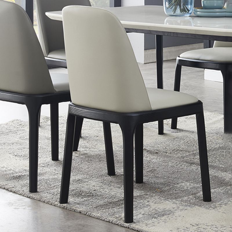 Sillas de comedor de estilo moderno, cocina, comedor, sillas laterales sin brazos con patas de madera