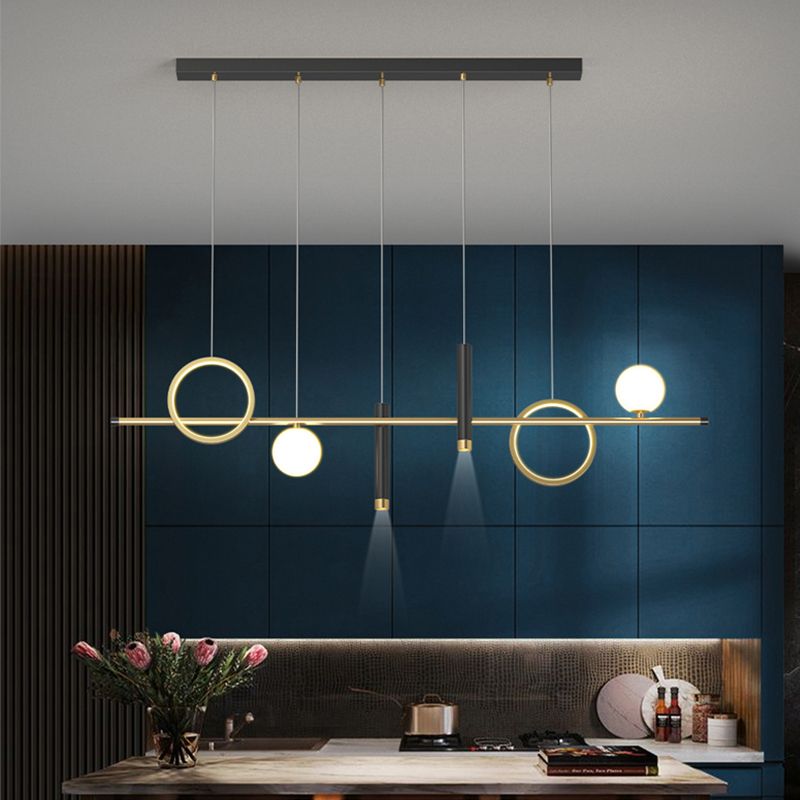 6-Light Contemporary Pendant Lights Geometry Metal Pendant Light Fixtures