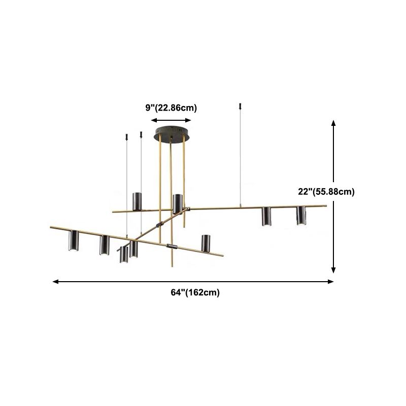 Modern Geometric Island Pendant Lights Metal Multiple-Light Island Pendant Lighting