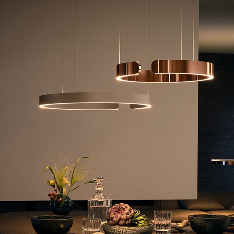 Linear Pendant Lighting Fixture Modern Style LED Hanging Chandelier for Sitting Room