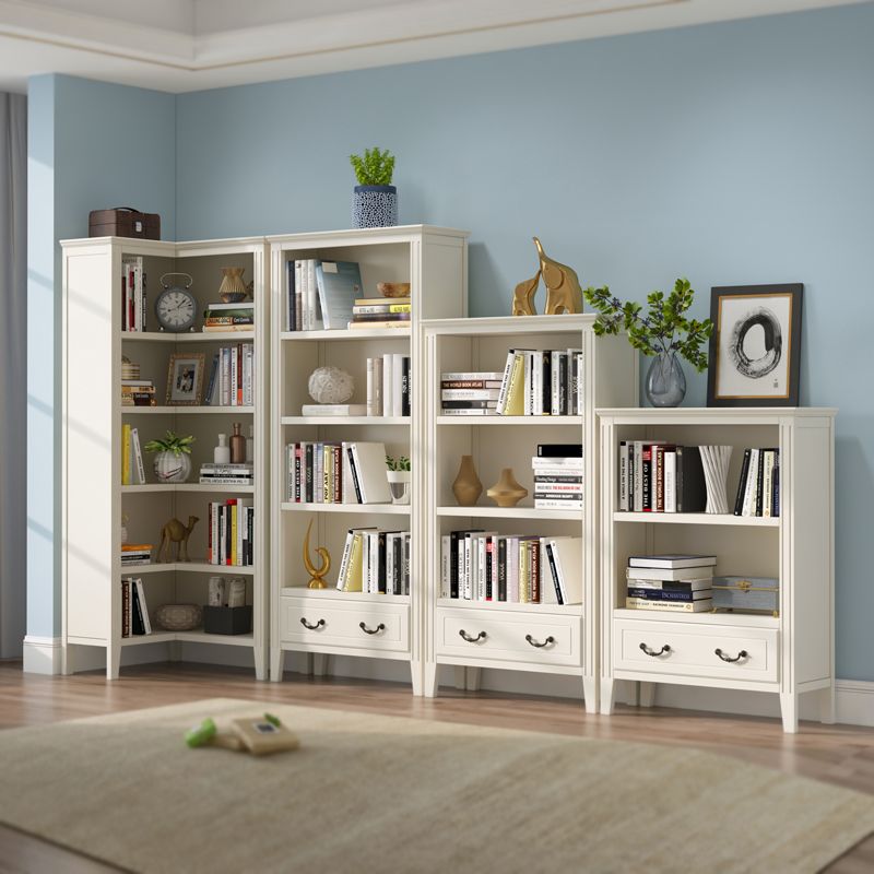 Solid Wood Closed Back Bookshelf Nordic Standard Bookcase with Shelves