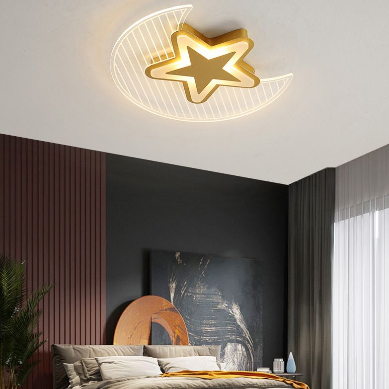 Moon And Star Flush Mount Ceiling Licht Moderne Acryl Deckenleuchte für Schlafzimmer