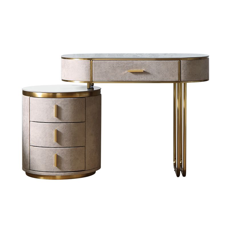 Wooden and Slate Makeup Vanity Desk Table Glam Makeup Vanity Desk