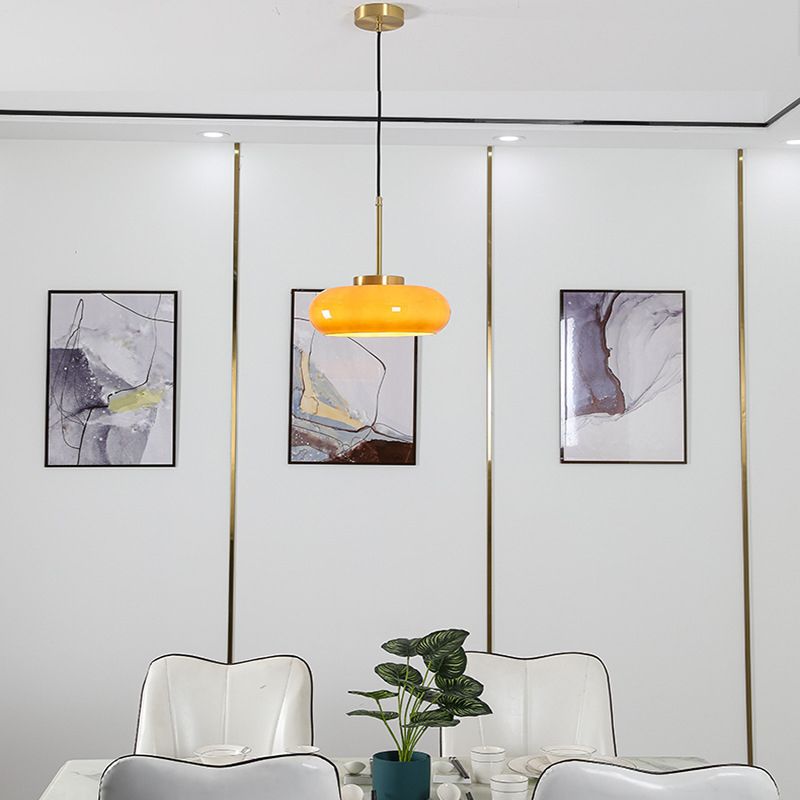 Modern Ceiling Lamp Household Flush Mount Light Fixture with Colorful Glass Shade