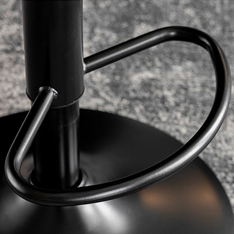 Contemporary Metal Barstool Faux Leather Counter Stool with Swivel in Matte Finish