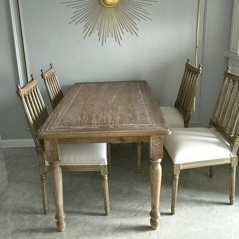 Farmhouse Fabric Dining Chair 40"H Slat Back Side Chair with Wooden Base for Restaurant