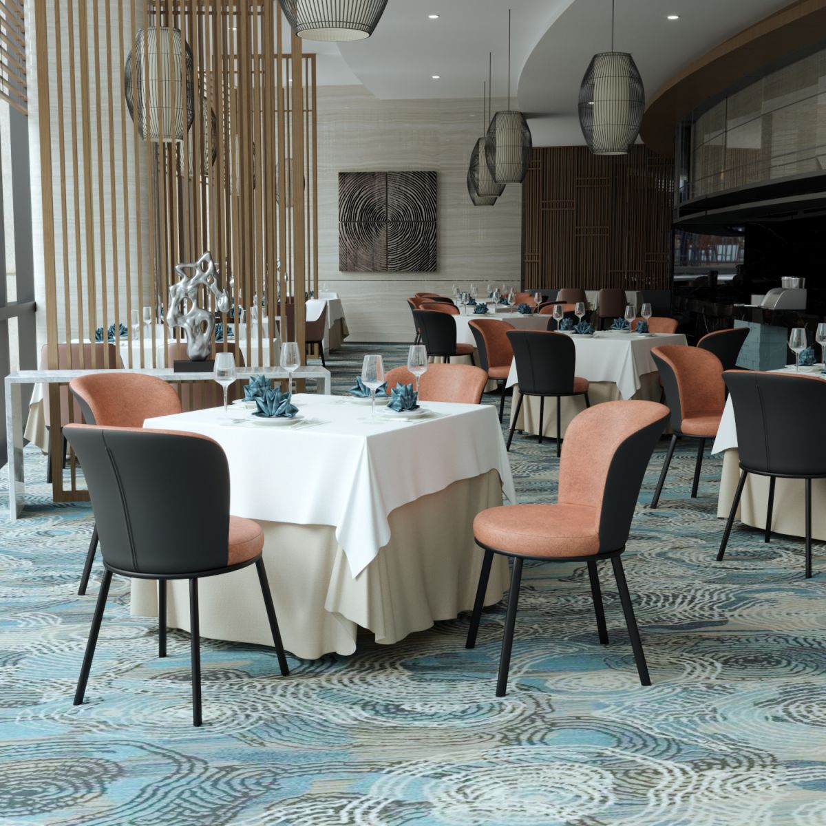Contemporary Leathaire Restaurant Arm Chair Matte Finish Open Dining Chair