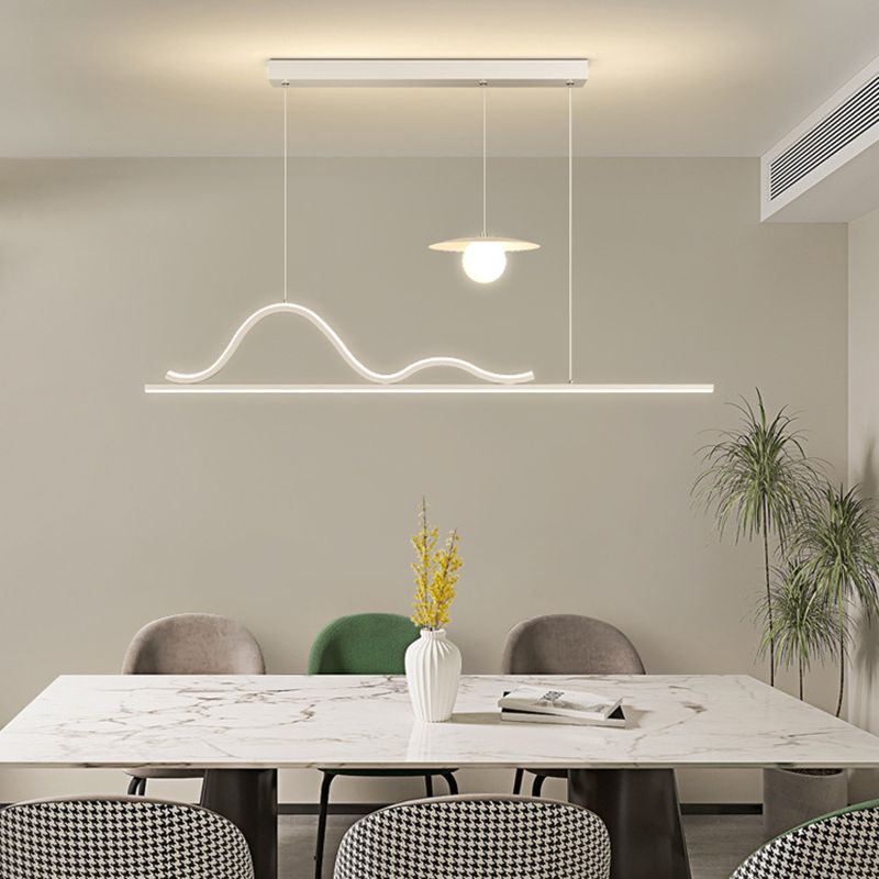 Modern 2/3/5-Light Kitchen Island Lighting White Shaded Island Pendant Lighting