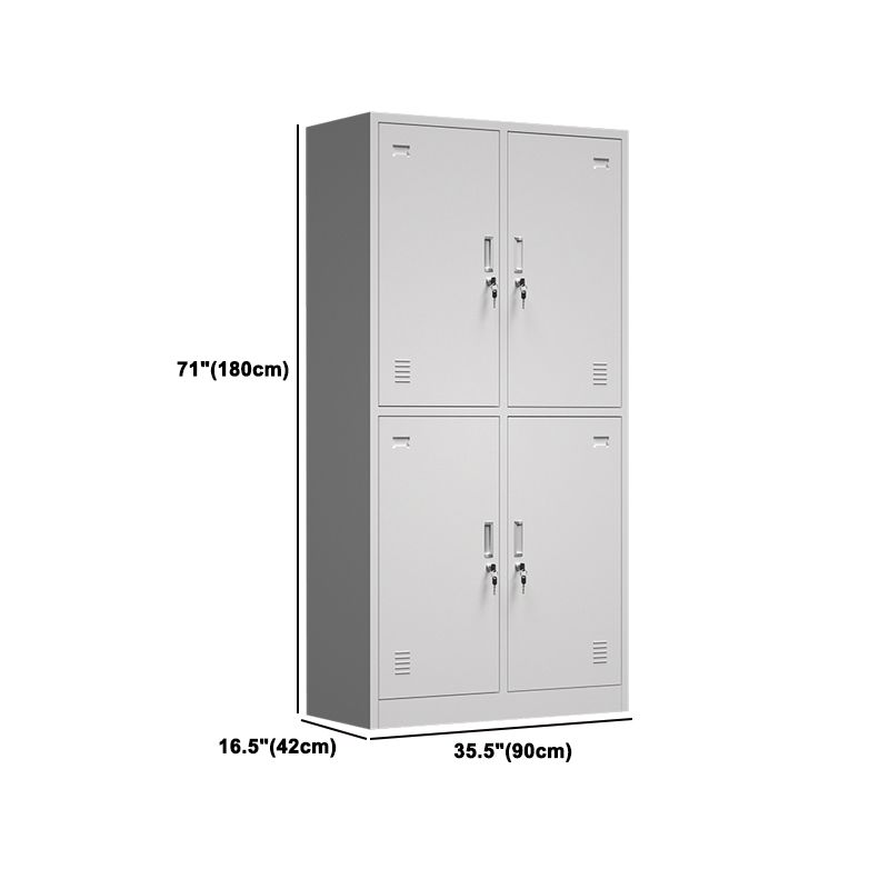 Modern Grey Storage Cabinet with Hinged Door Metal Cabinet for Bathroom