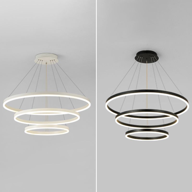 Nordic Layered Chandelier Metal Circle Chandelier Pendant for Living Room