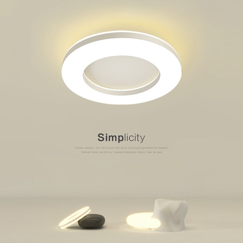Acrylic Circular LED Flush Mount in Modern Simplicity Lacquered Iron Ceiling Light for Bedroom