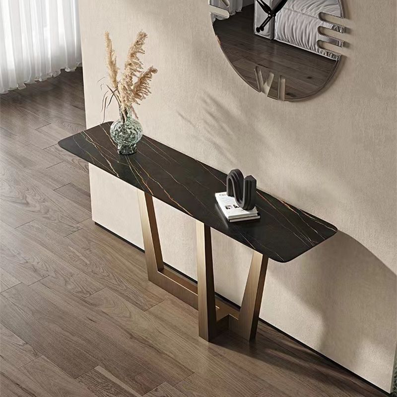 Modern 15.75" W Console Table Stone Rectangle Accent Table for Hall