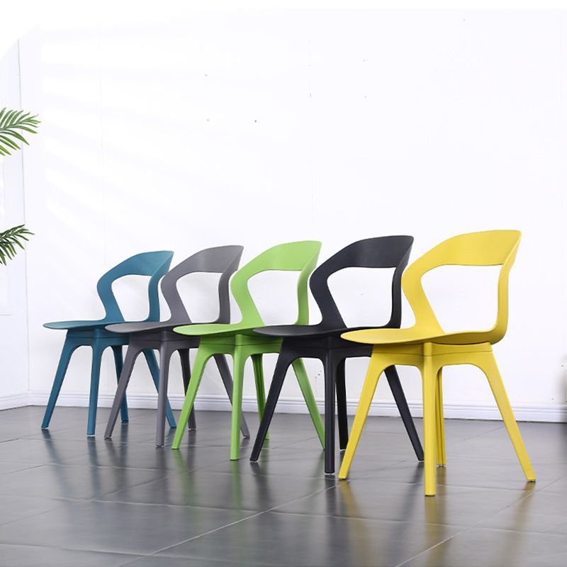 Contemporary Kitchen Dining Chair Vinyl Open Back Side Chair