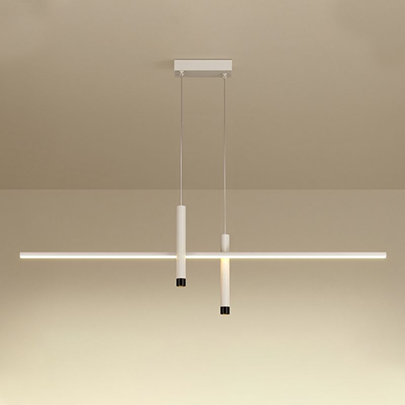 Luci a ciondolo dell'isola lineare contemporanea Metal 3 Lights Freepurs