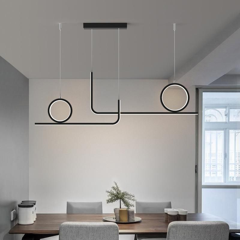 Modern 4-Light Black Kitchen Island Lighting LED Unique Island Pendant Lighting