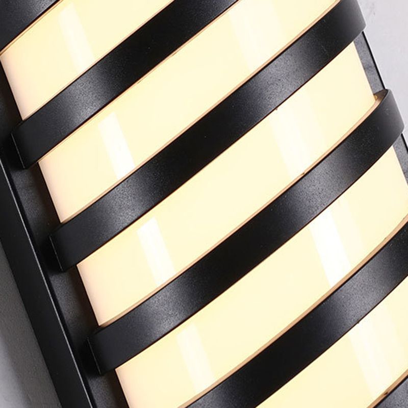 Modern Metal Wall Sconce Geometric Shape Wall Light with Plastic Shade for Living Room