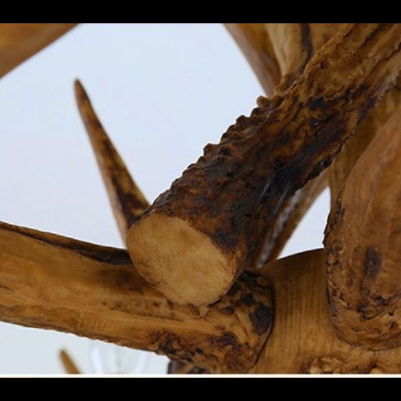 Country Country Chandelier Resin Deer Horn Horn Gandle Fançing Decorative Lighting Forwing for Living Room Villa Restaurant