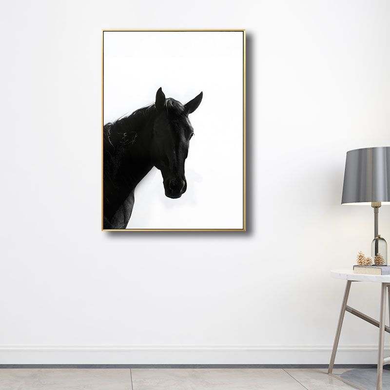 Canvas Black Wall Art Print Tropical Horse Wrapped Canvas, Multiple Size Available