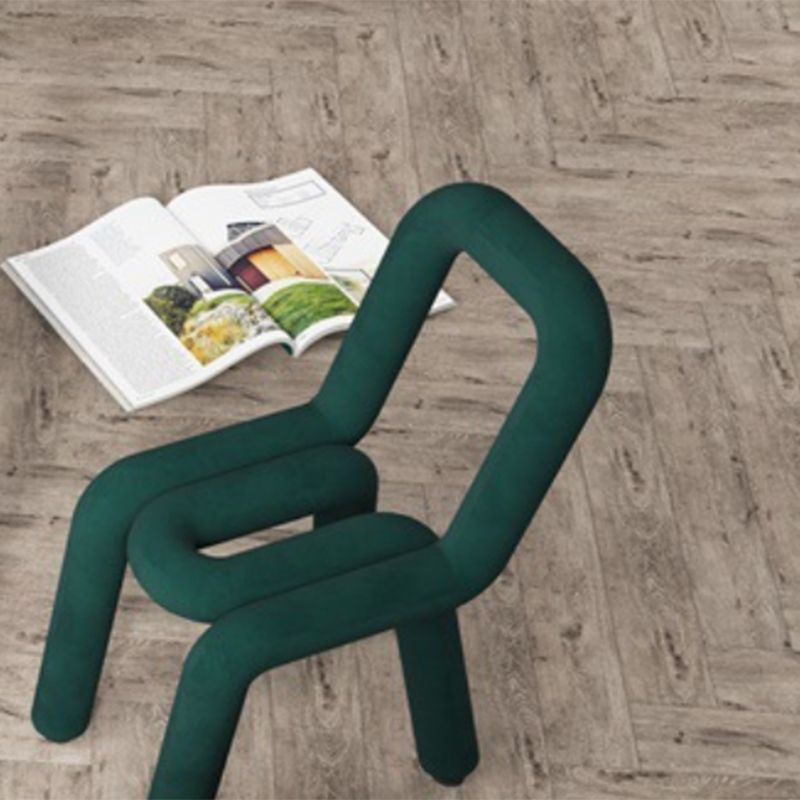 Contemporary Dining Chair Velvet Open Back Side Chair for Home