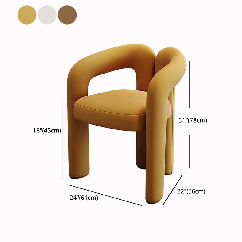 Contemporary Velvet Dining Chair Metal Dining Arm Chair for Restaurant Use