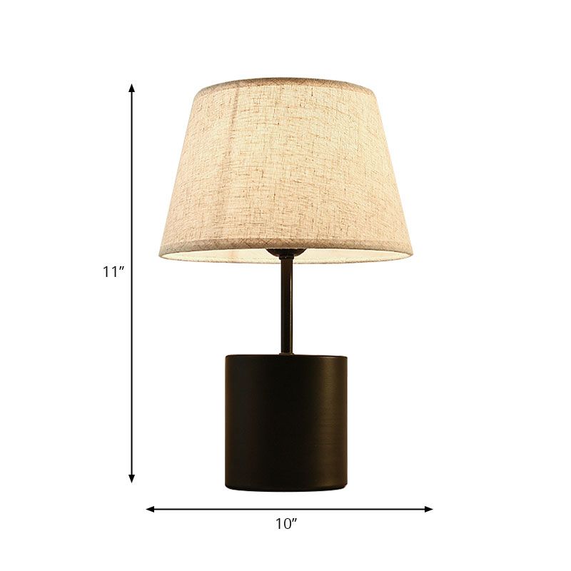 Tapered Reading Book Light Modernism Fabric LED Desk Light in Black/White for Bedside