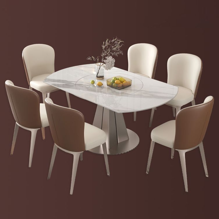 Modern Style 1/3/4/5/7/9 Pieces Dining Sintered Stone Dining Table Set with Metal Legs
