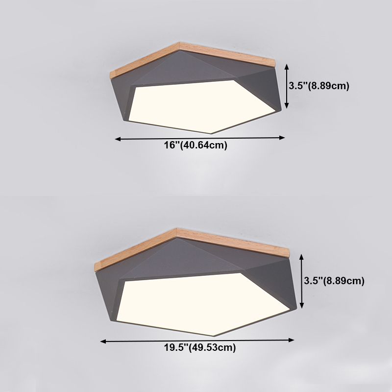 1 Lampe à plafond Hexagonal Lumière moderne Macaron Style Plafond métal Éclairage pour la salle de séjour