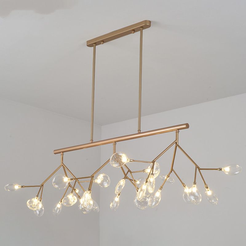 Partido de iluminación de la isla Fireflies colgante de isla de metal de estilo minimalista para comedor