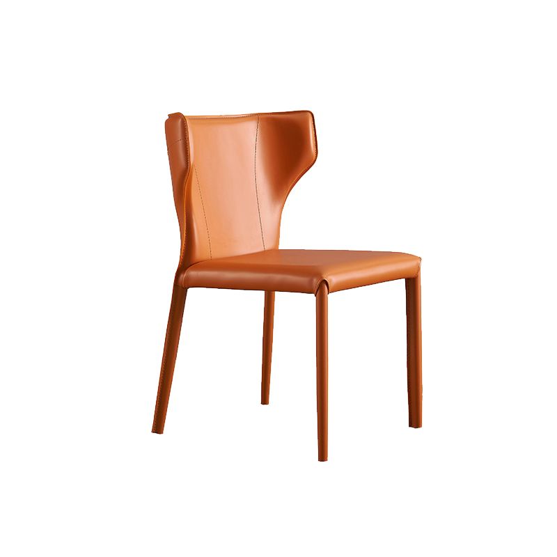 Contemporary Style Chair Armless Side Chairs with Metal Legs for Kitchen